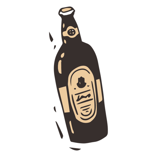 Einfaches Design der Bierflasche flach PNG-Design