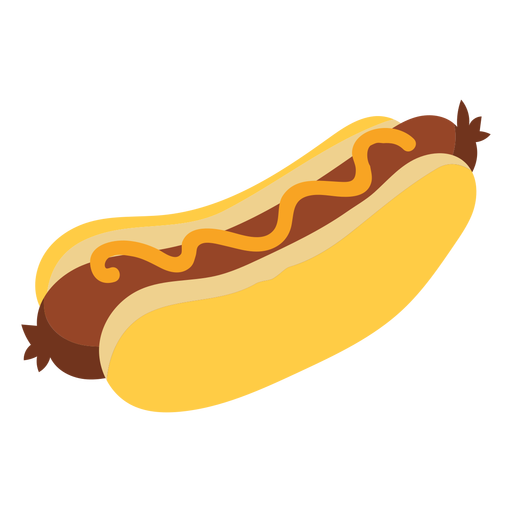 Hotdog halbflach PNG-Design