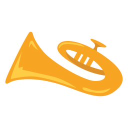 Cuerno francés semi plano Diseño PNG