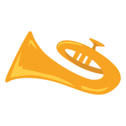 French horn semi flat PNG Design Transparent PNG