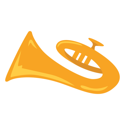 French horn semi flat PNG Design