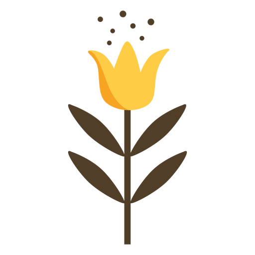 Flor de tulipa amarela semi plana Desenho PNG