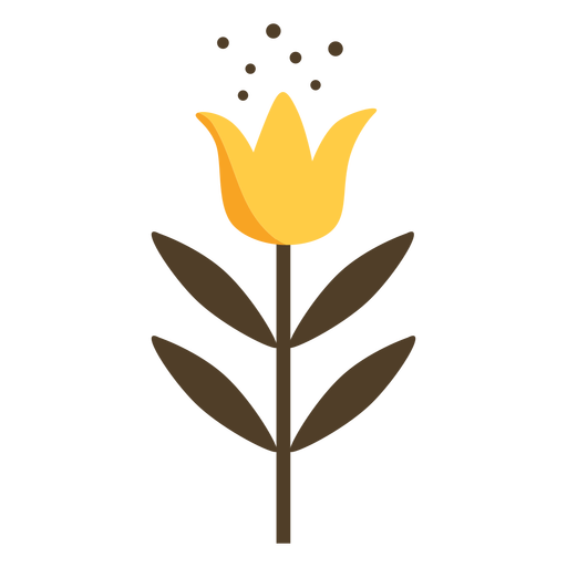 Gelbe Tulpenblüte halbflach PNG-Design