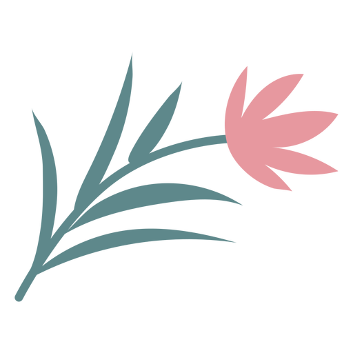 Rosa schöne Blume flach PNG-Design