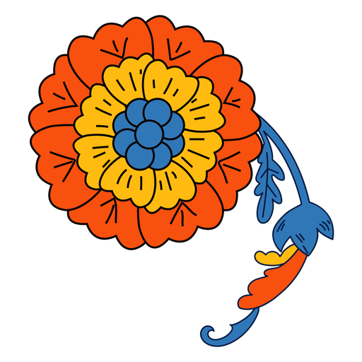 Sch?ner Blumenfarbstrich PNG-Design
