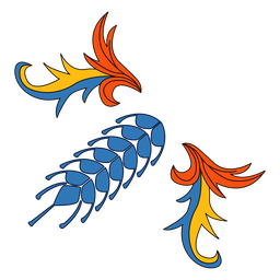 Curso de cor de ornamento orgânico azul e laranja Transparent PNG