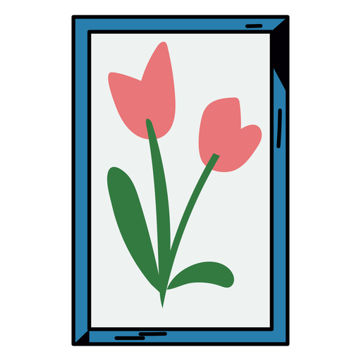 Tulipas de flores em um traço de cor de quadro Desenho PNG