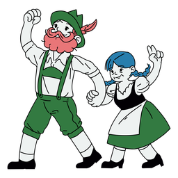 German couple color stroke PNG Design