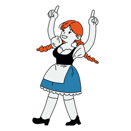 Curso de cor de garota alemã Oktoberfest Desenho PNG
