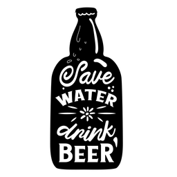 Save water drink beer badge PNG Design Transparent PNG