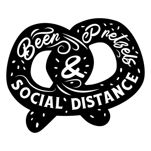 Beer prezels & social distance badge PNG Design