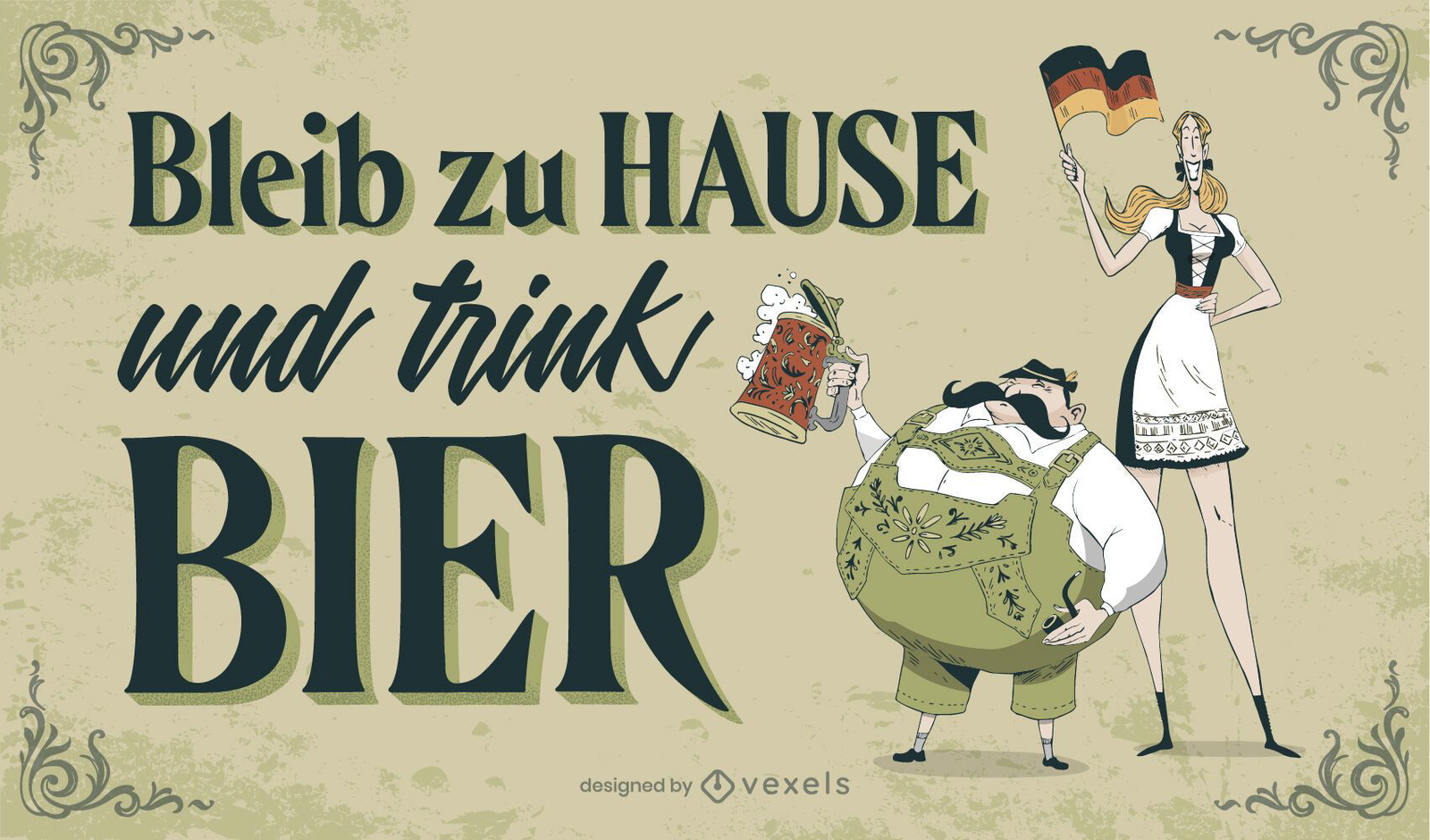 Oktoberfest stay home cartel de letras