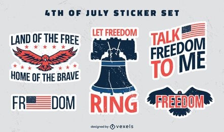 Autocolantes de emblemas de liberdade plana de 4 de julho