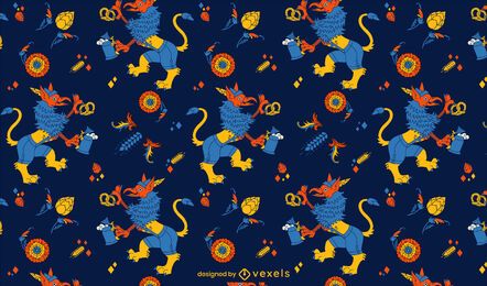 Oktoberfest griffin blue pattern Oktoberfest griffin blue pattern