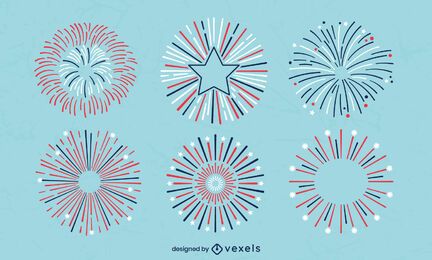 Satz von Schlag 4. Juli Feuerwerk