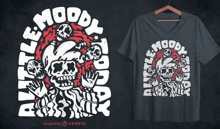 Skeleton jester juggling skulls t-shirt design