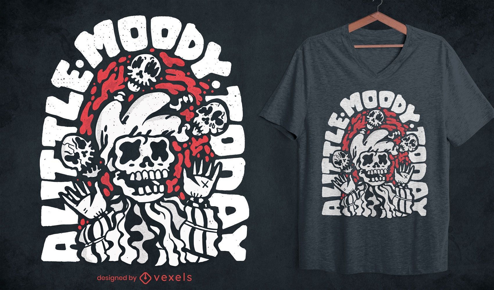 Skelett Narr jonglieren Totenkopf T-Shirt Design
