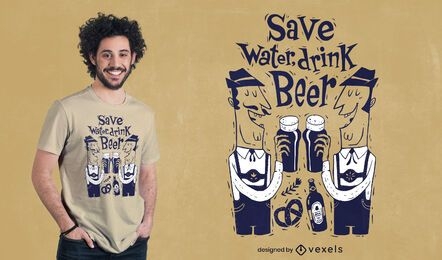 Drink beer characters t-shirt design