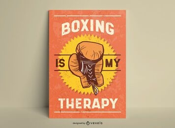 Boxing is my therapy vintage style poster