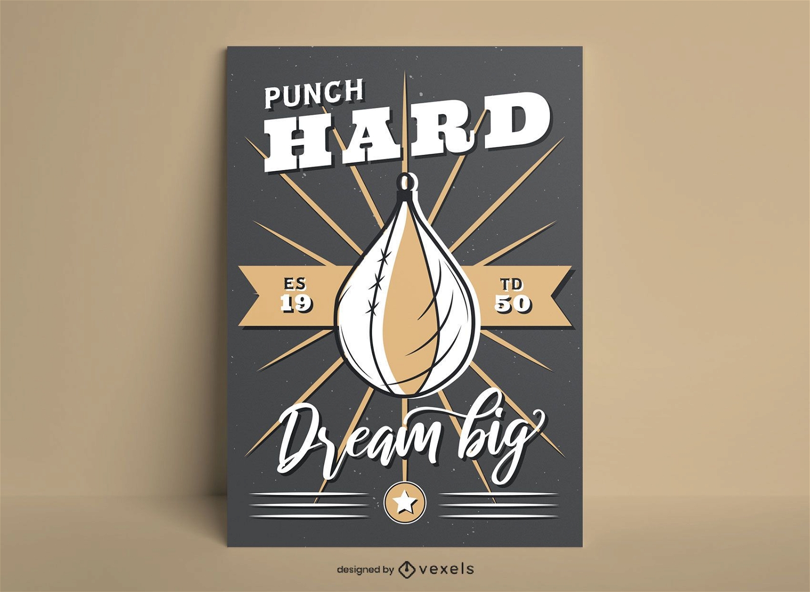Punch hard dream big poster