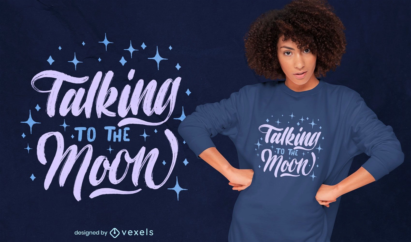 Im Gespräch mit dem Mond-Zitat-T-Shirt-Design