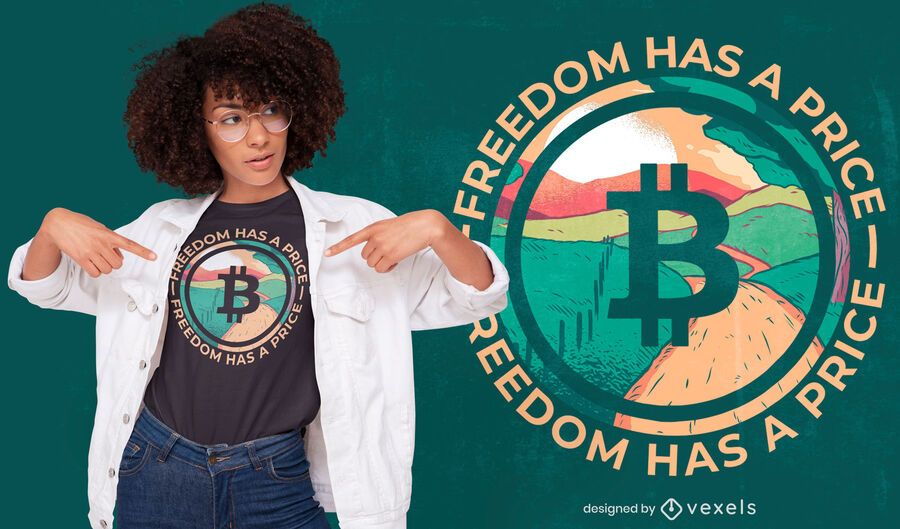 Bitcoin logo landscape t-shirt design Bitcoin logo landscape t-shirt design