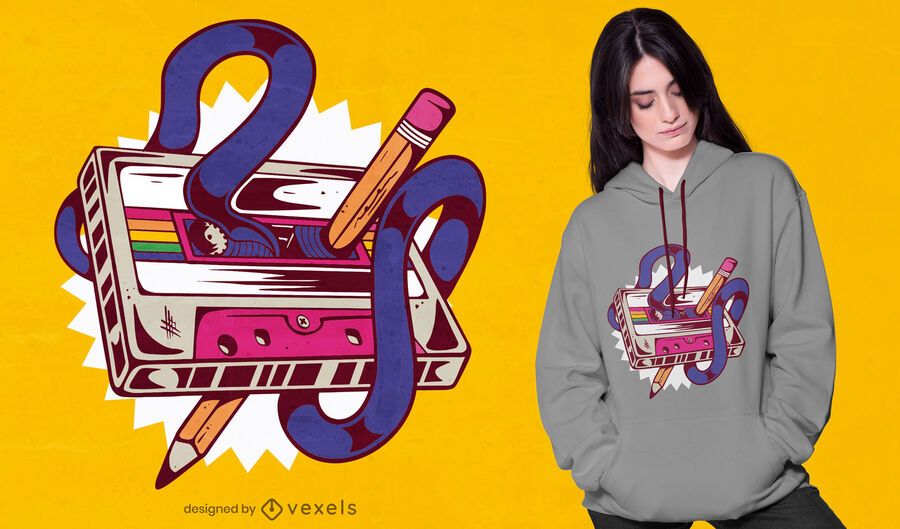 Mixtape music cassette retro t-shirt design Mixtape music cassette retro t-shirt design