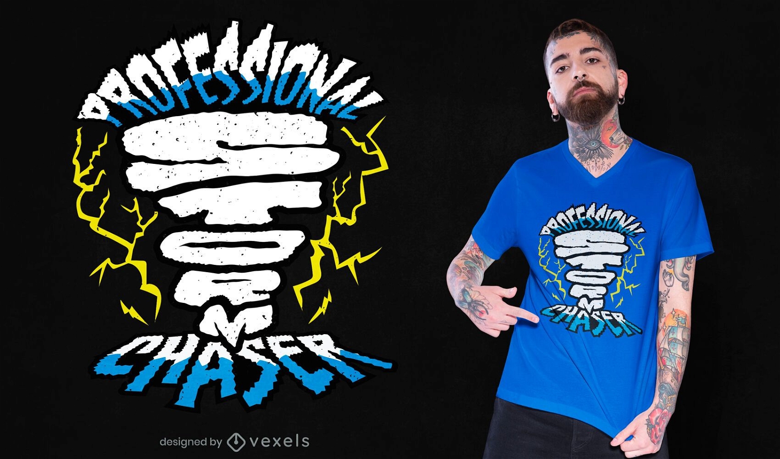 Professional storm chaser t-shirt design