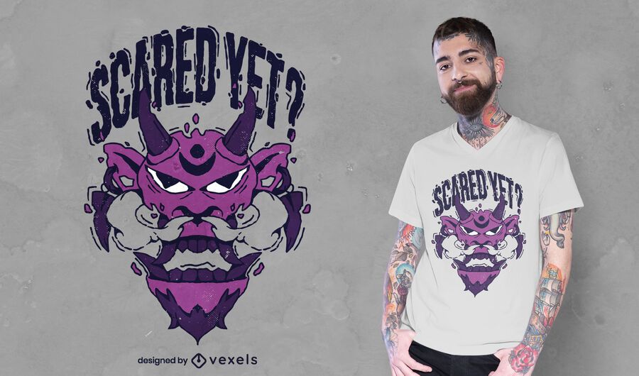 Monster face scared t-shirt design Monster face scared t-shirt design