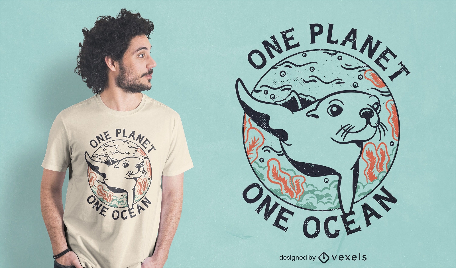 Seal ocean protection t-shirt design