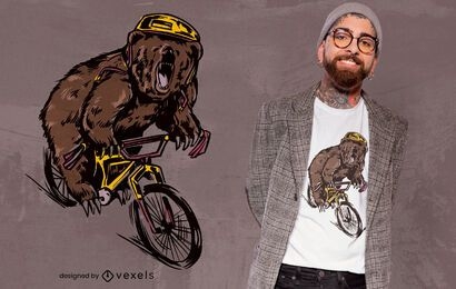 Diseño de camiseta de bicicleta Bear on BMX