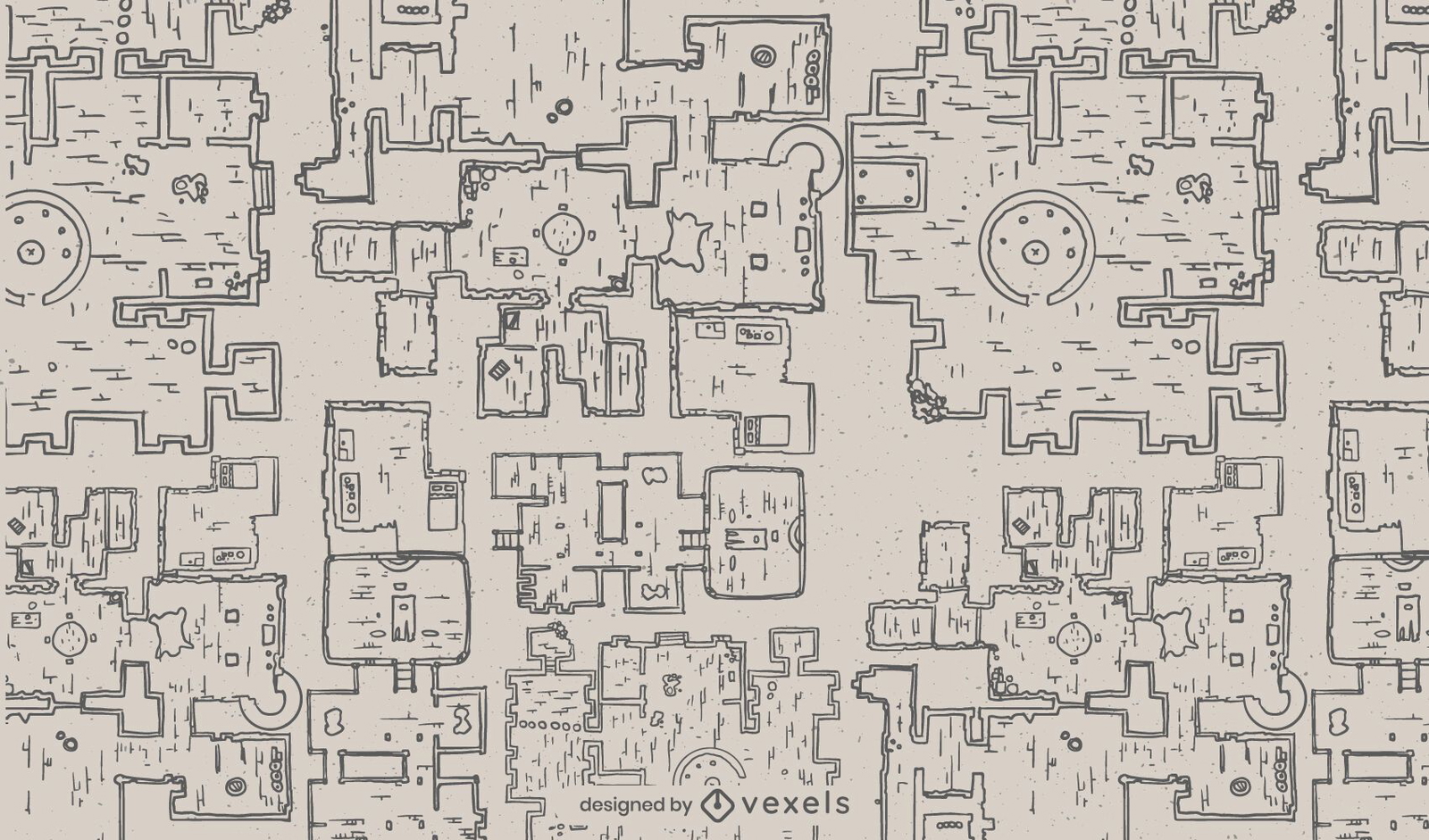 Padrão de mapa de arquitetura de masmorras fantásticas