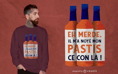 Pastis bottle quote t-shirt design Pastis bottle quote t-shirt design