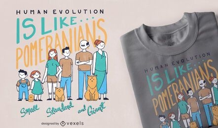Human and dog evolution t-shirt design