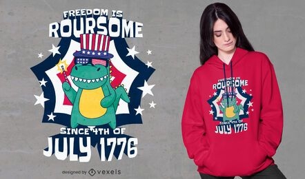 Independence day dinosaur t-shirt design