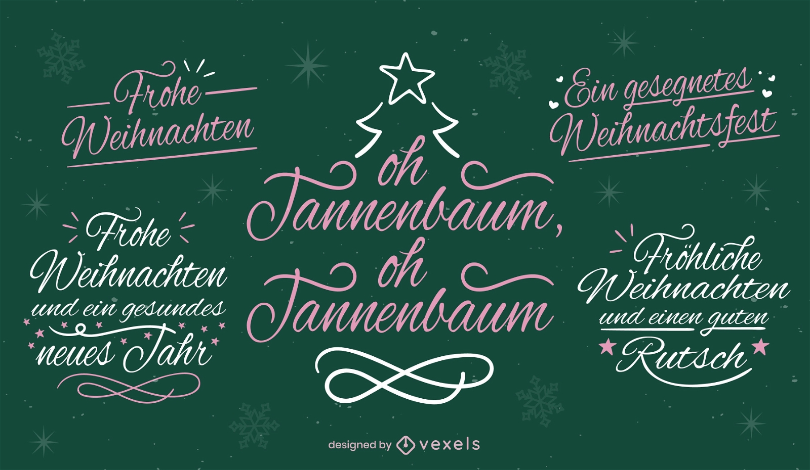 Weihnachtsbeschriftungen in deutscher Sprache