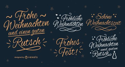 German christmas lettering badges