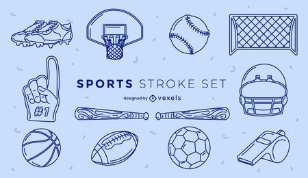 Set of stroke sport elements