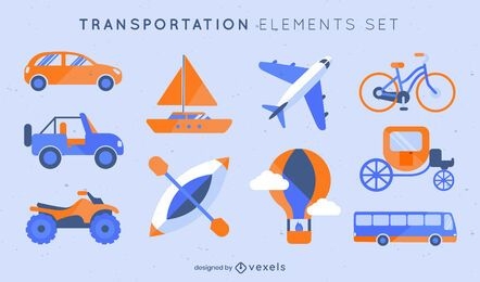 Semi flat set of transportation elements