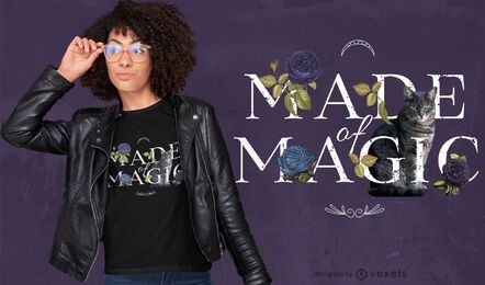 Floral made of magic quote psd t-shirt design