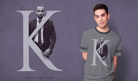 Design de camiseta Boy letter K psd