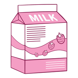 Cartón de bebida de leche de fresa