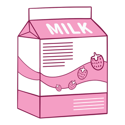 Erdbeermilchgetränkekarton PNG-Design