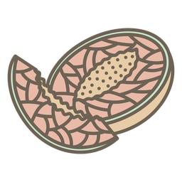Trazo de color geométrico de fruta de melón Diseño PNG
