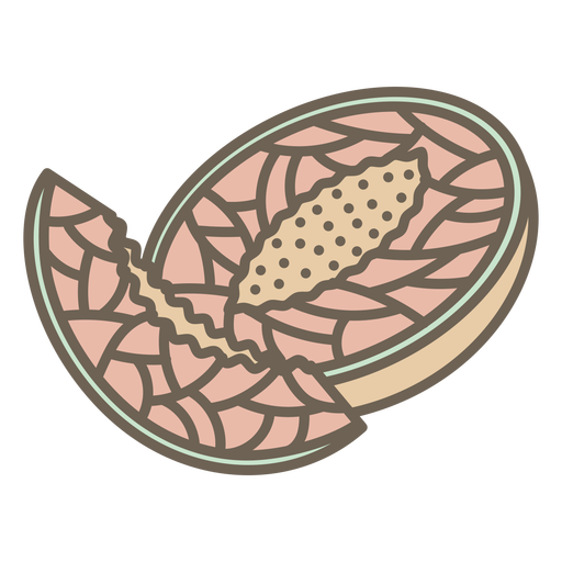 Traço de cor geométrica de fruta melão Desenho PNG