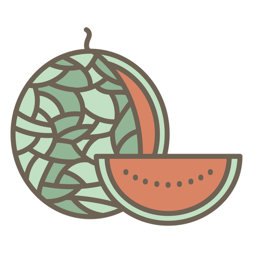 Traço de cor geométrica de fruta melancia Desenho PNG