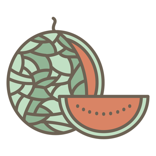 Watermelon fruit geometric color stroke PNG Design