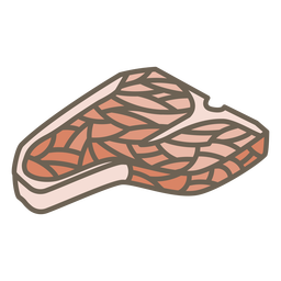 Meat steak geometric color stroke PNG Design Transparent PNG