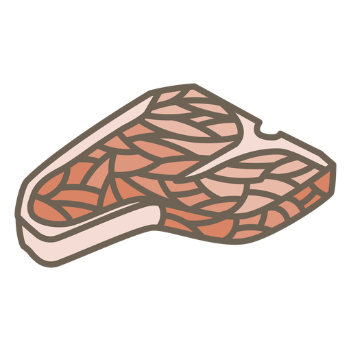 Meat steak geometric color stroke PNG Design