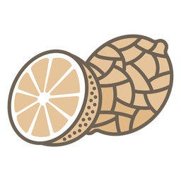 Lemon fruit geometric color stroke PNG Design